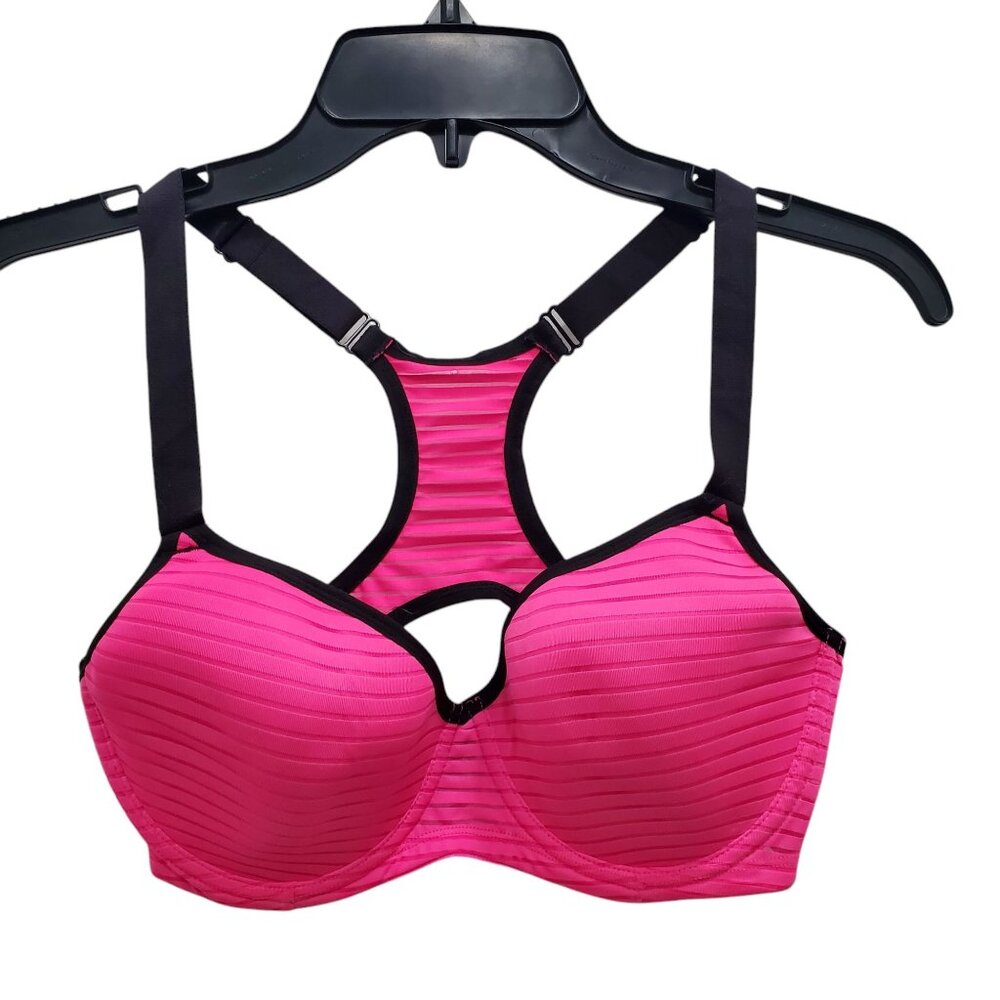 Fruit of the Loom Pink and Black Racerback Sports Bra